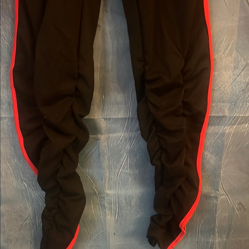 Sporty Black and Red Track Pants - Picture 2 of 3